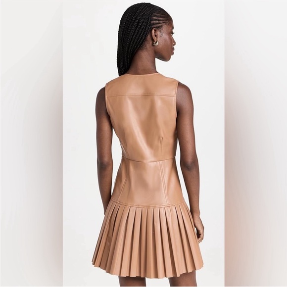 Shoshanna Women's Tae Faux Leather Mini Dress (tan) - Picture 2 of 6